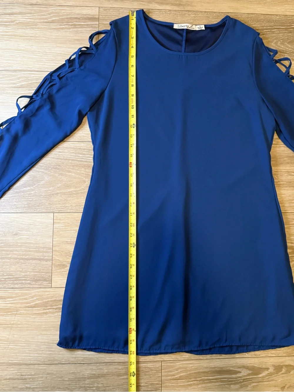 Liberty Love Blue Open Criss Cross Sleeve Dress